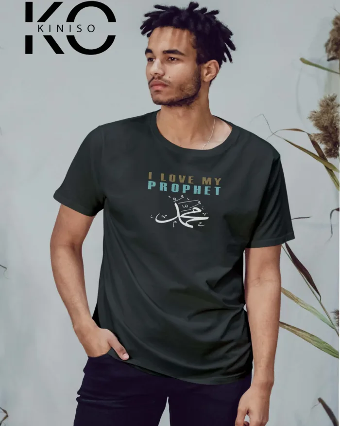 Islamic T-shirt - I love Prophet - Muslim Men's tshirt Crew Neck Half Sleeve in BD