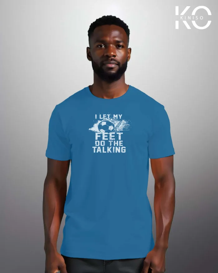 Soccer Themed T-Shirt with I Let My Foot Talk Design - Image 7
