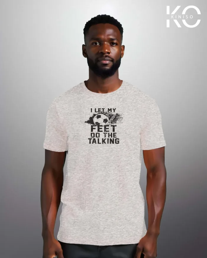 Soccer Themed T-Shirt with I Let My Foot Talk Design - Image 4