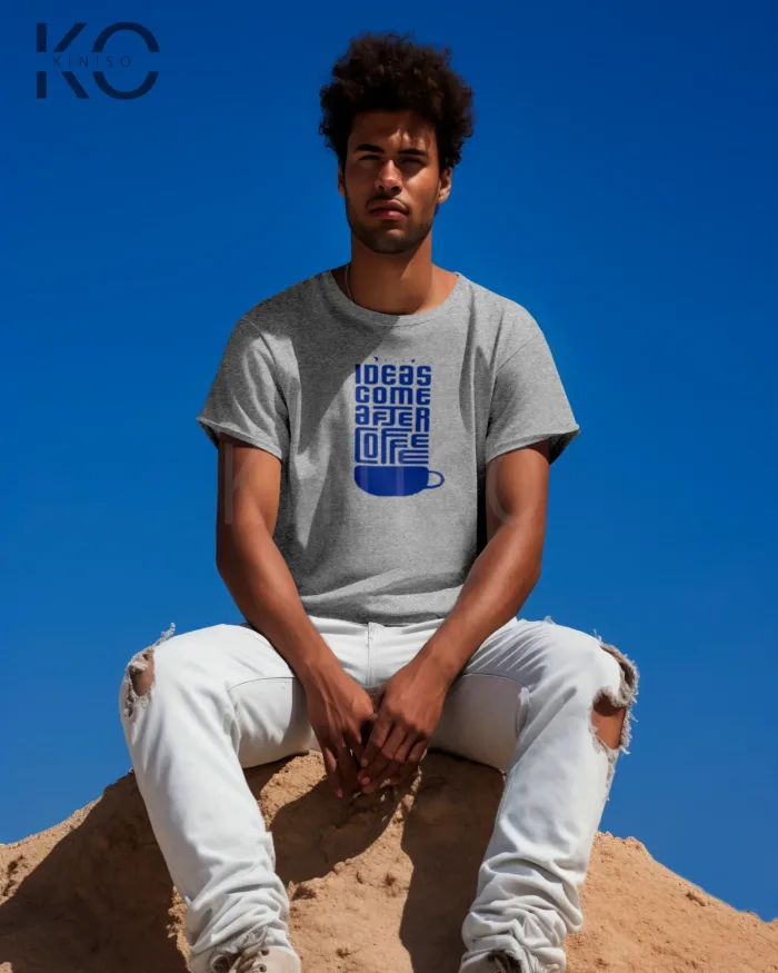 Half Sleeve T-Shirt for Men – Designer – Ideas Come After Coffee - Image 6