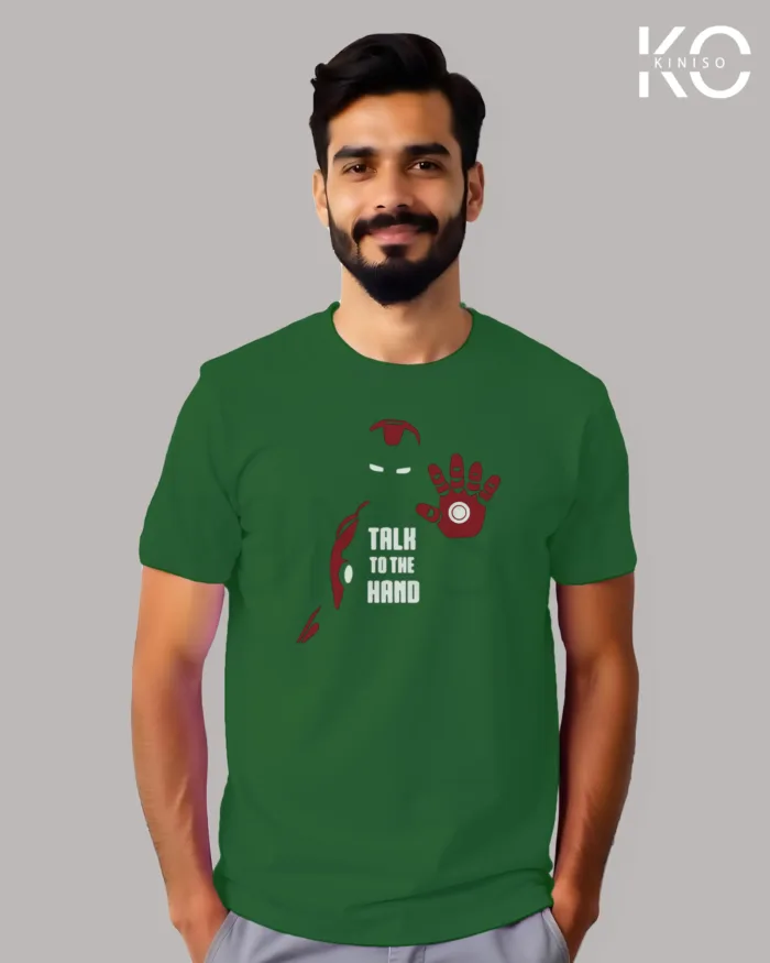 Movie Lovers t shirts with Iron Man Talk to the Hand Design Printed for men in Bangladesh - Image 8
