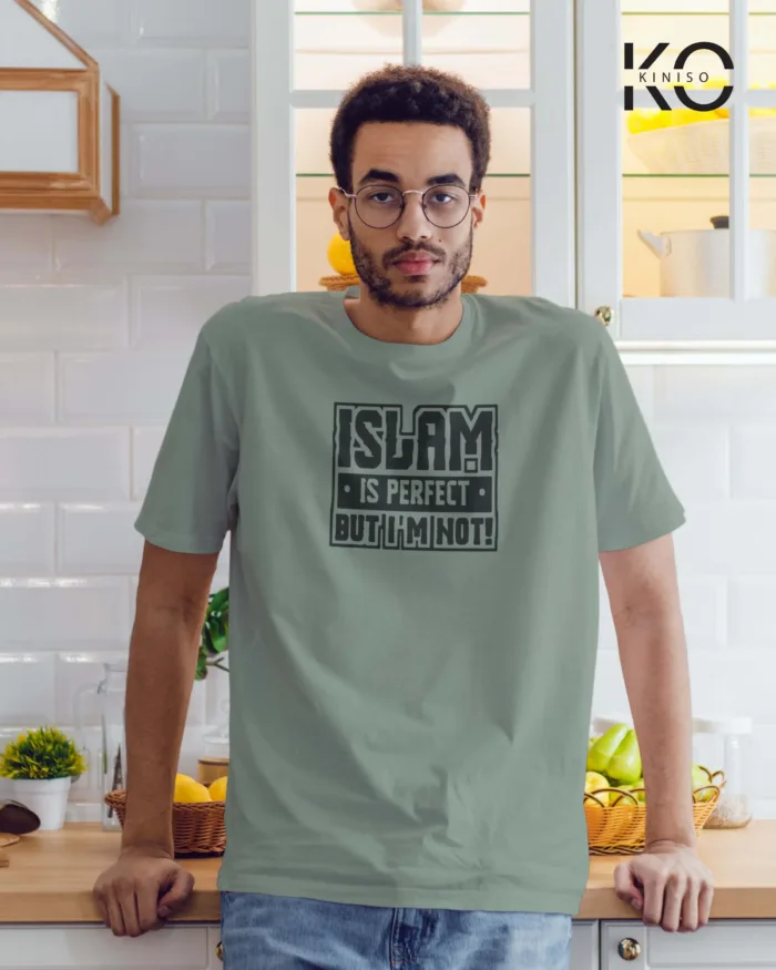 Tshirt Islam Is Perfect - Modest Men's Crew Neck Half Sleeve tshirt in BD - Image 3