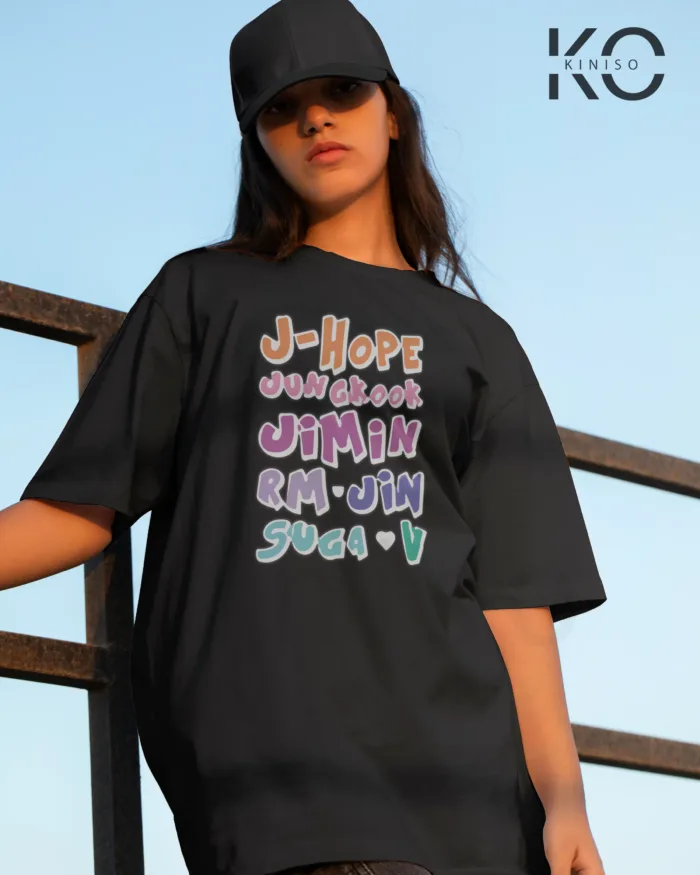 K-pop BTS T-shirt - Member Names - for Girls in Bangladesh - Image 8