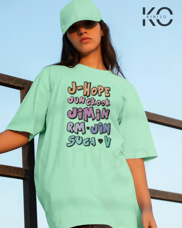 K-pop BTS T-shirt - Member Names - for Girls in Bangladesh - Image 4