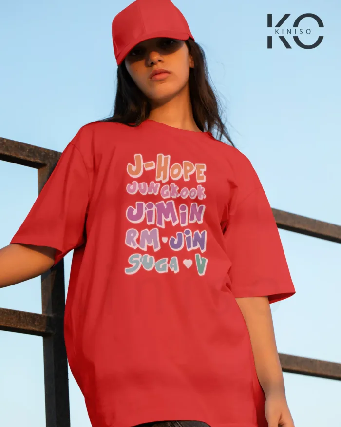 K-pop BTS T-shirt - Member Names - for Girls in Bangladesh - Image 3