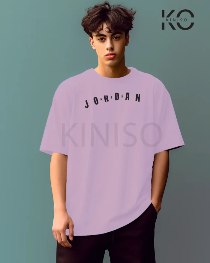Image of Light Purple Color NBA Drop Shoulder T-Shirts with Jordan 23 Printed for Basketball Lovers