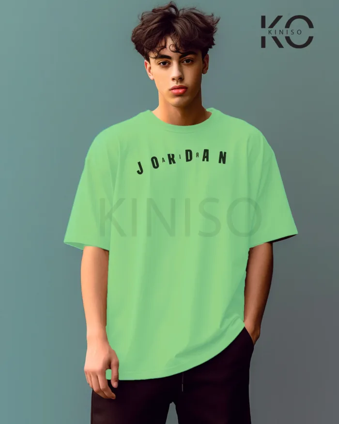 Image of Pastel Mint Color NBA Drop Shoulder T-Shirts with Jordan 23 Printed for Basketball Lovers