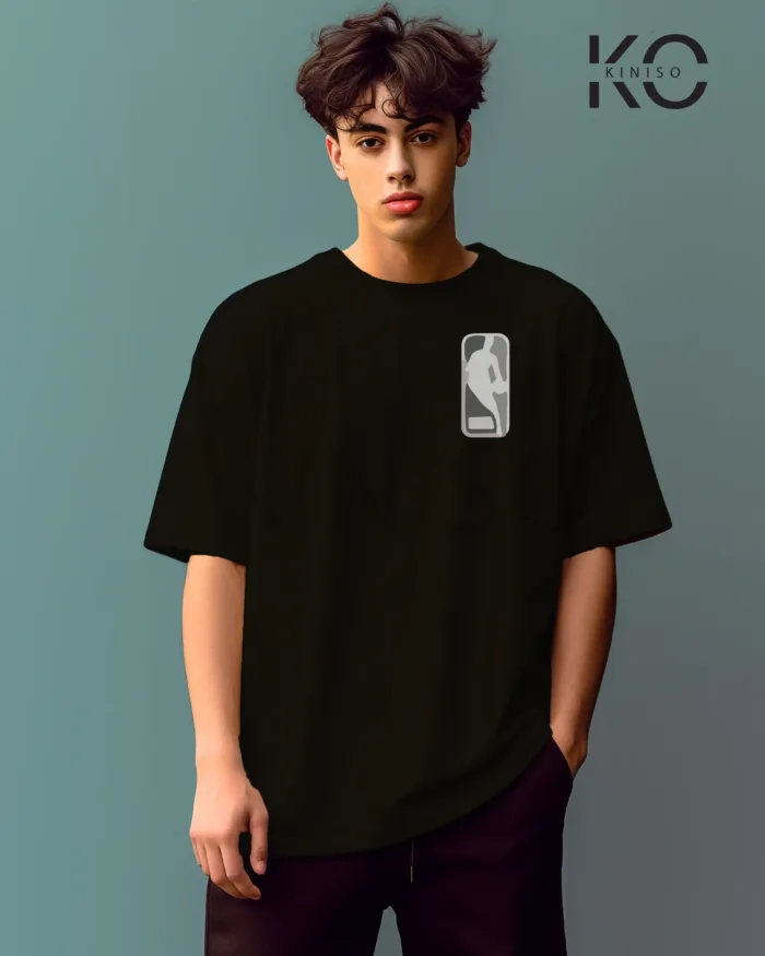 Image of Black Color NBA Drop Shoulder T-Shirts with Jordan 23 Printed for Basketball Lovers