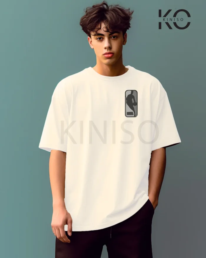 Image of White Color NBA Drop Shoulder T-Shirts with Jordan 23 Printed for Basketball Lovers
