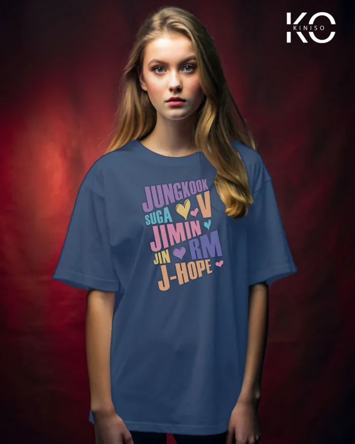 BTS Member Names - T-shirt for Women in Bangladesh