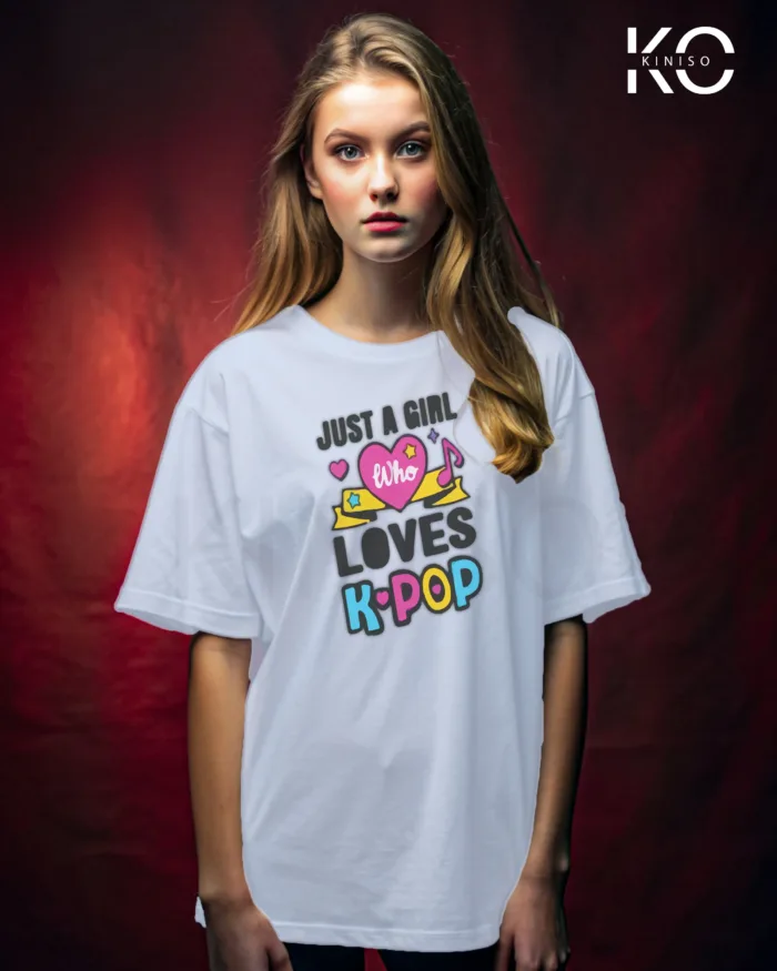 K-pop BTS T-shirt - Just A Girl Who Loves Kpop - for Women in Bangladesh - Image 3