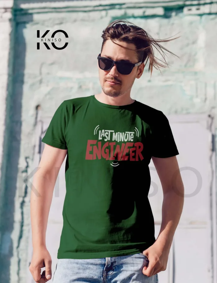 Last Minute Engineer Tee for Engineer - Geeky Male's Half Sleeve Tshirt in Bangladesh