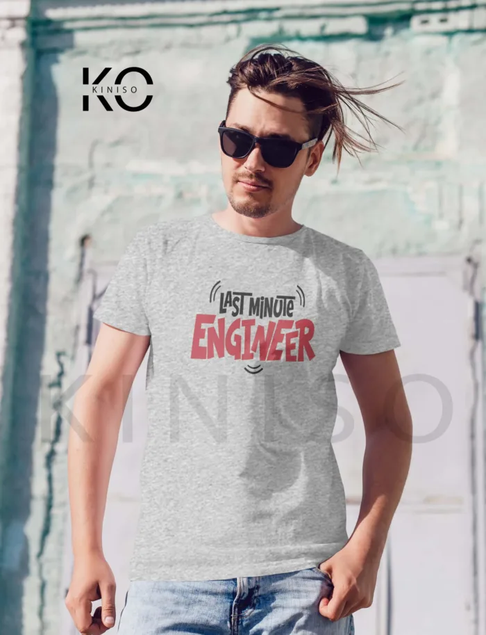 Last Minute Engineer Tee for Engineer - Geeky Male's Half Sleeve Tshirt in Bangladesh - Image 5