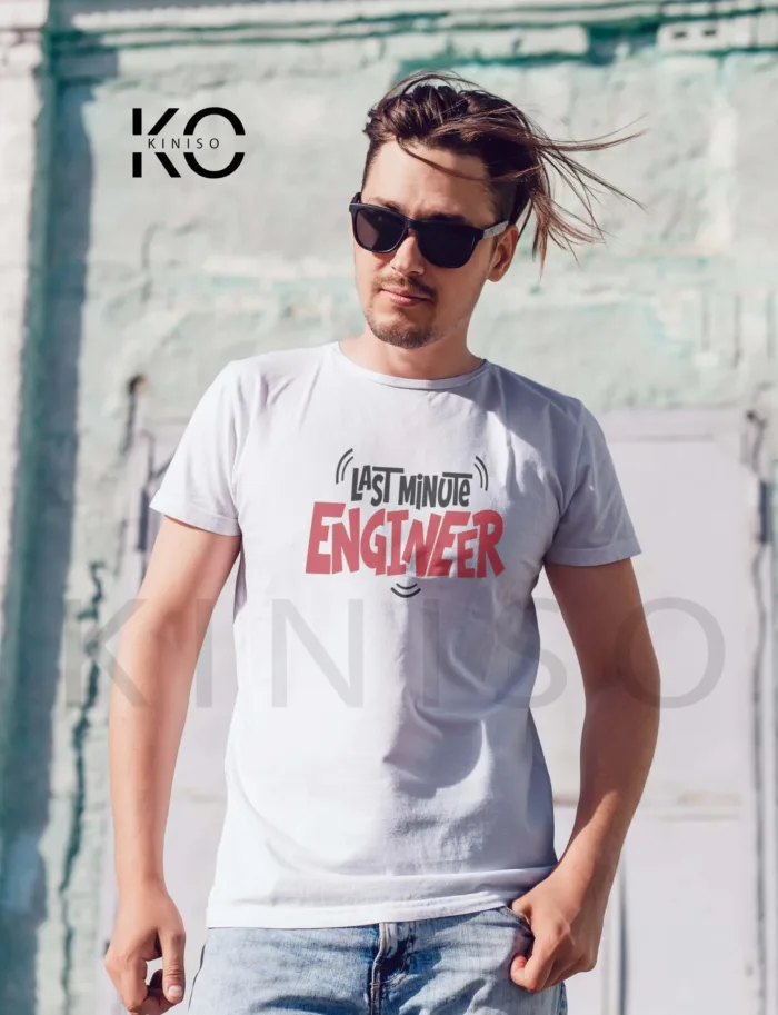 Last Minute Engineer Tee for Engineer - Geeky Male's Half Sleeve Tshirt in Bangladesh - Image 3