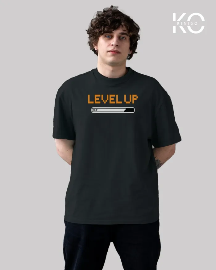 Gym themed Tees With Level Up Text Prints for Fitness Freaks