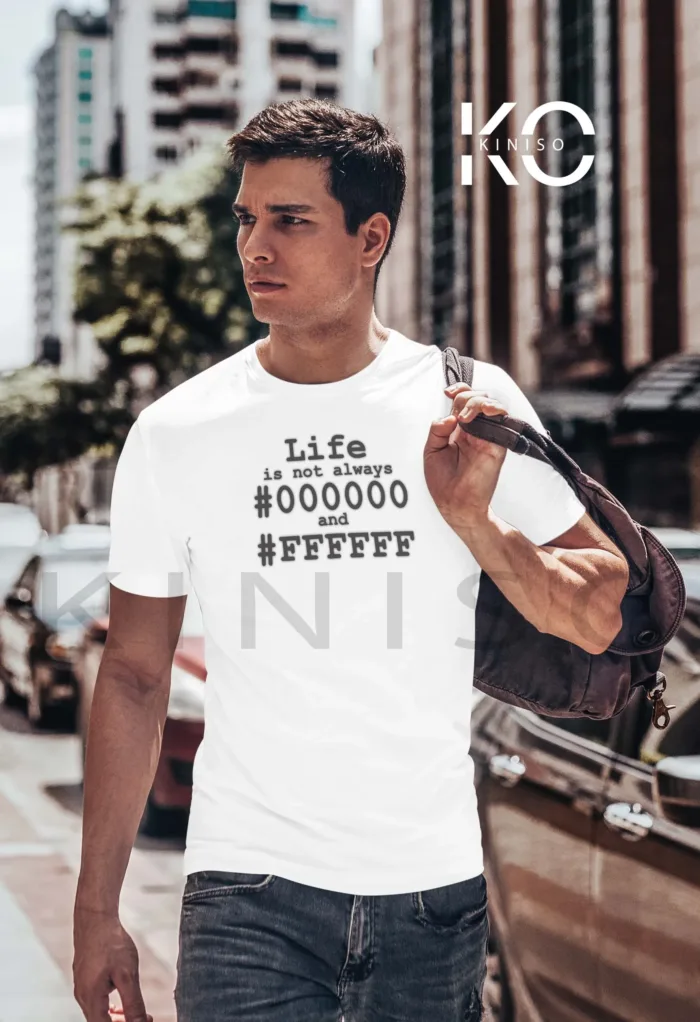 Engineer Tee Shirts - "Life is Not Always Black and White" - Geeky Guy's Staff Neck Half Sleeve T-Shirt in BD - Image 3