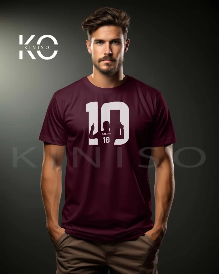 Unique Messi G.O.A.T Design Football T-Shirts For Men - Image 5