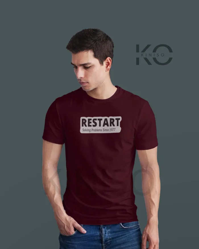 Engineer Tees - "Restart Solving the Problems Since 1977" - Geeky Guy's Crew Neck Half Sleeve Tee Shirt in BD - Image 5