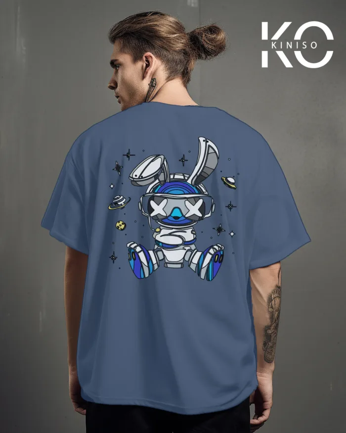 NASA Rabbit Printed Drop Shoulder Gaffiti T-Shirts for Men - Image 15