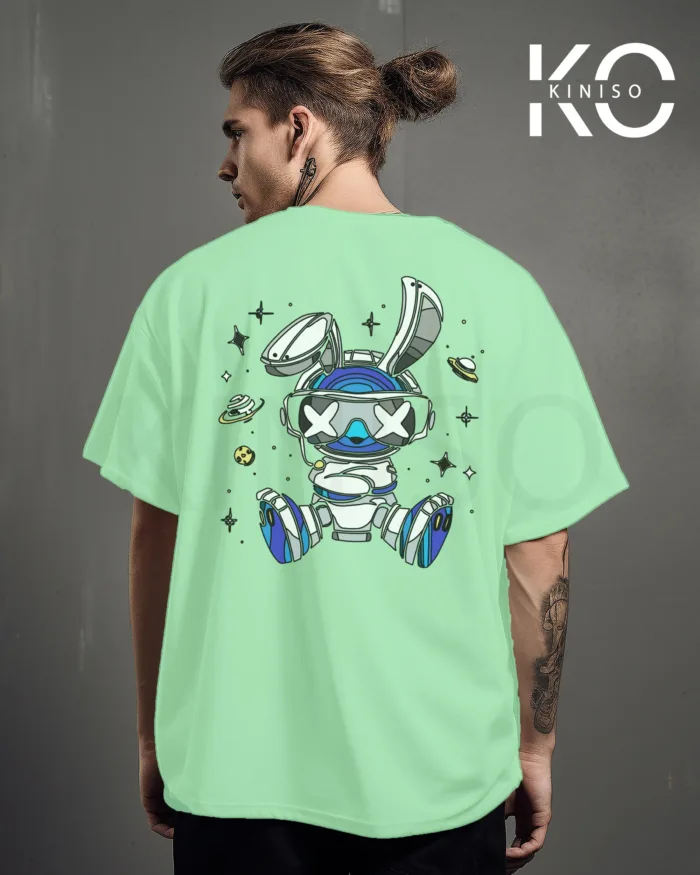 NASA Rabbit Printed Drop Shoulder Gaffiti T-Shirts for Men - Image 13