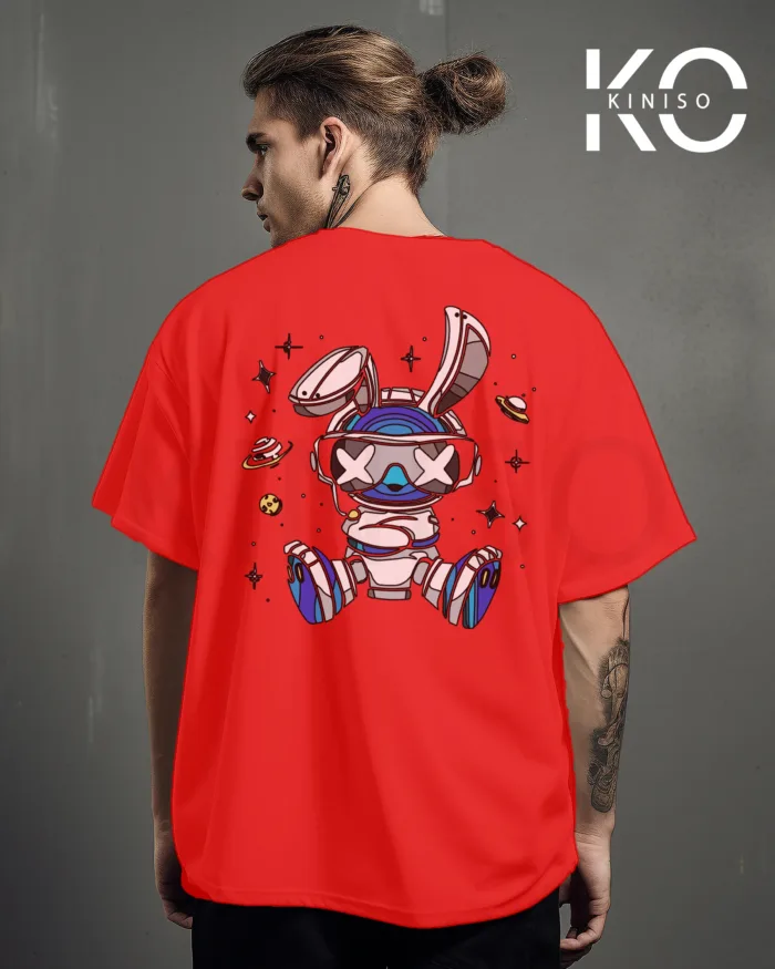 NASA Rabbit Printed Drop Shoulder Gaffiti T-Shirts for Men - Image 11