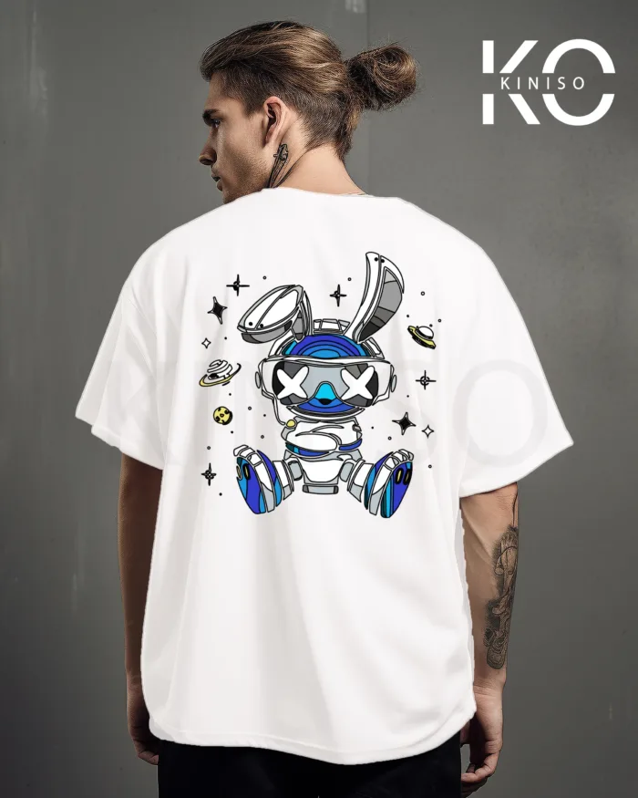 NASA Rabbit Printed Drop Shoulder Gaffiti T-Shirts for Men - Image 10