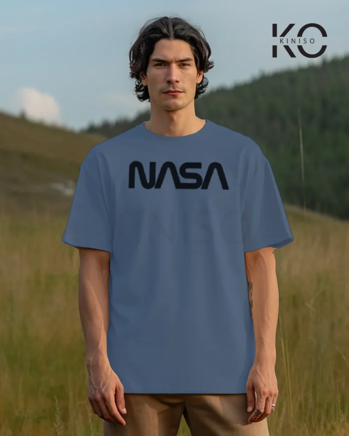 NASA Rabbit Printed Drop Shoulder Gaffiti T-Shirts for Men - Image 8