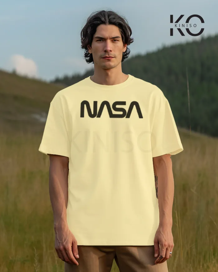 NASA Rabbit Printed Drop Shoulder Gaffiti T-Shirts for Men - Image 6