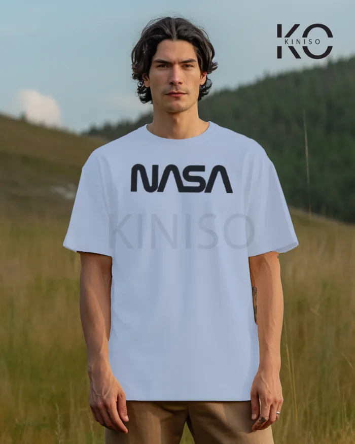 NASA Rabbit Printed Drop Shoulder Gaffiti T-Shirts for Men - Image 4