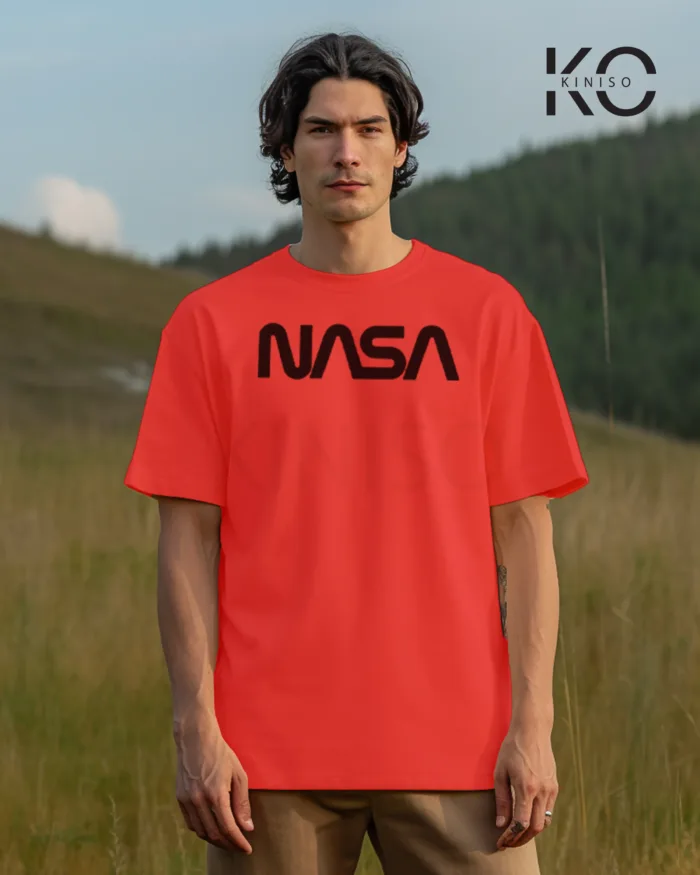 NASA Rabbit Printed Drop Shoulder Gaffiti T-Shirts for Men - Image 3
