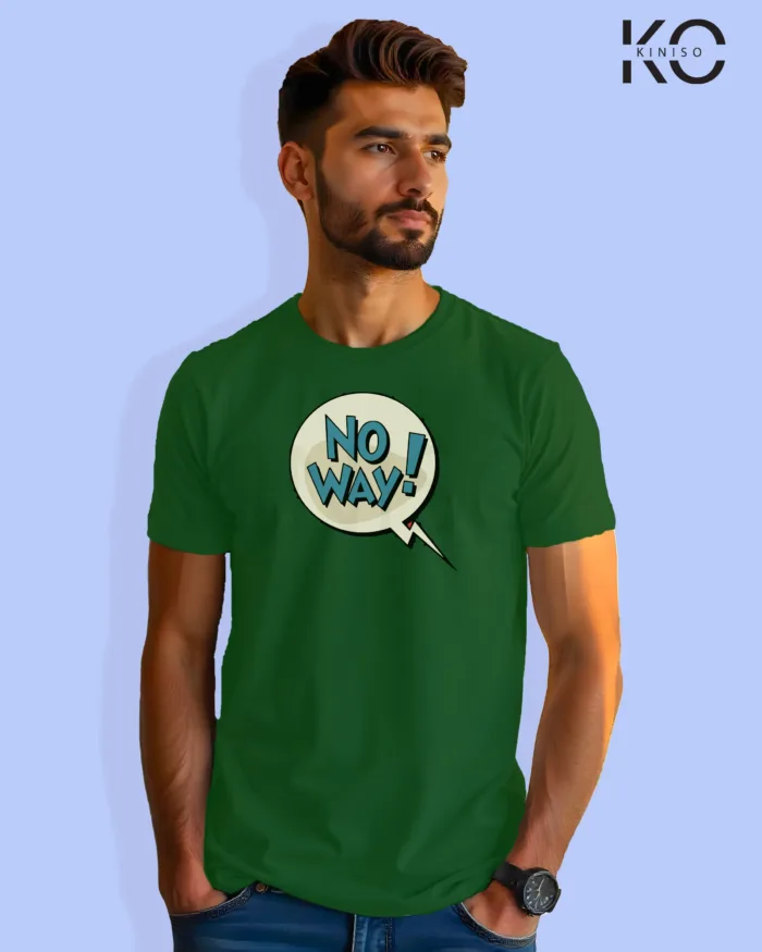 Comic T-Shirts - No Way Graphic Printed - for Men - Image 7