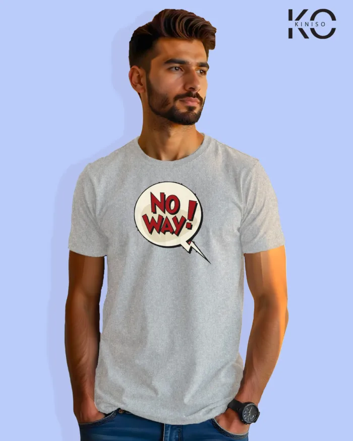 Comic T-Shirts - No Way Graphic Printed - for Men - Image 6