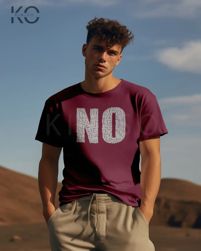 Half Sleeve T-Shirt for Men – Designer – No Yes - Image 4