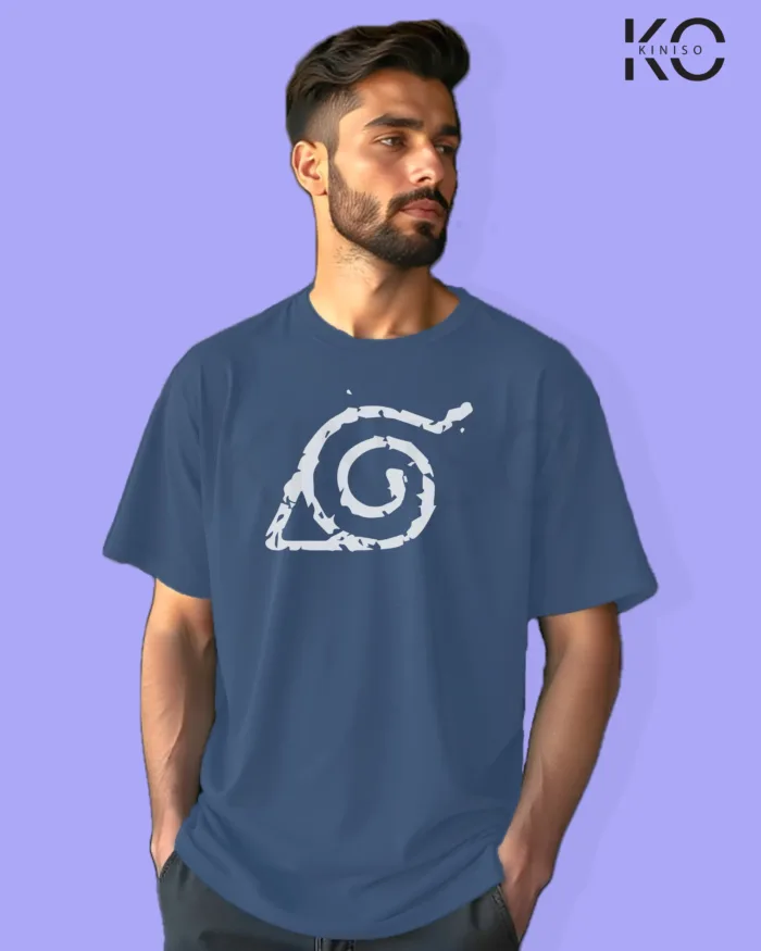 Naruto T-shirt Drop Shoulder for Men - Leaf Village Symbol - In Dhaka - Image 7
