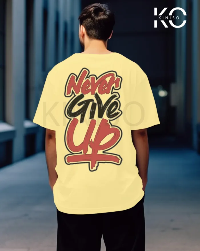 T-shirts for gym with Never Give Up Logo printed for men - Image 11