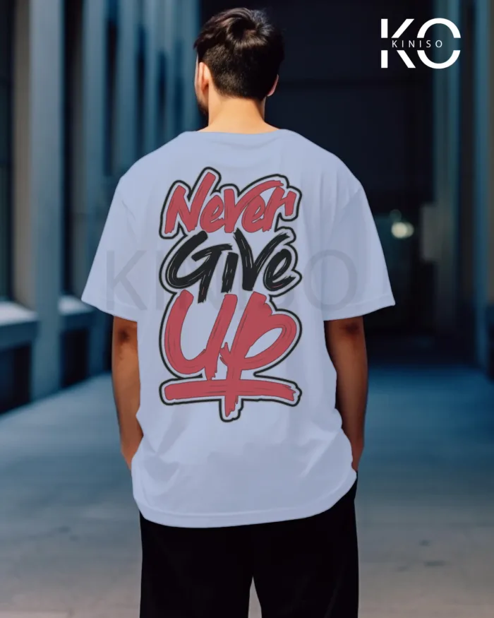 T-shirts for gym with Never Give Up Logo printed for men - Image 7