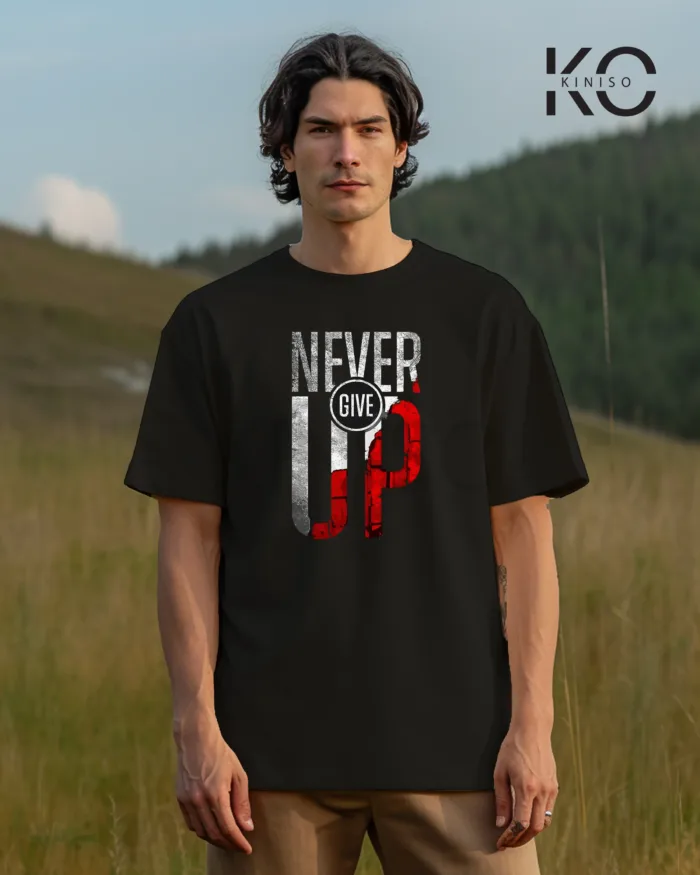 T-shirts for gym with Never Give Up Design printed - Image 8
