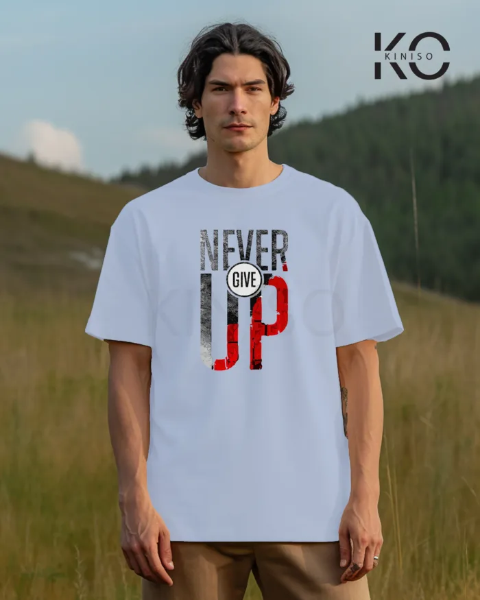 T-shirts for gym with Never Give Up Design printed - Image 3