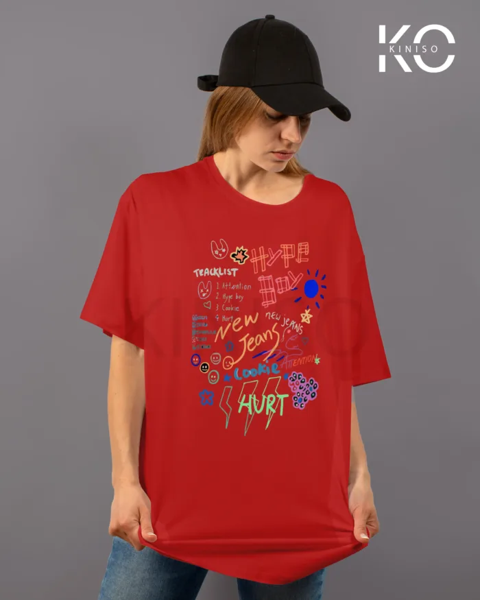 Premium Women's Drop Shoulder K-Pop T-Shirts with New Jeans Designs - Image 4