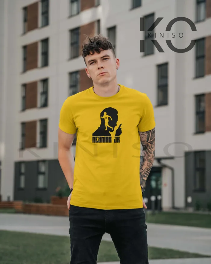 Neymar Jr Half Sleeve T-Shirt – Yellow and Green – In Bangladesh - Image 2