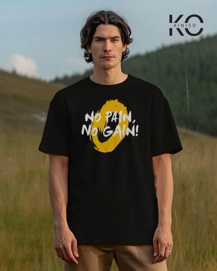 T shirt gym with No Pain No Gain Design printed for men - Image 8
