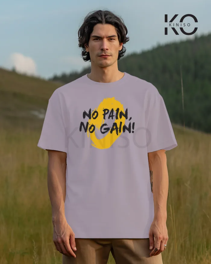 T shirt gym with No Pain No Gain Design printed for men - Image 6