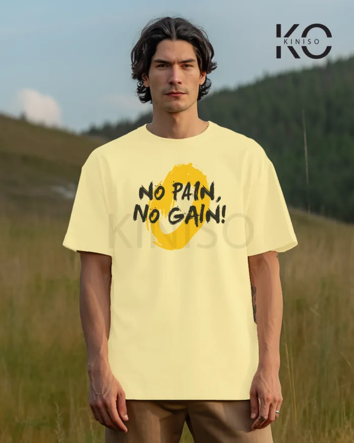 T shirt gym with No Pain No Gain Design printed for men - Image 5