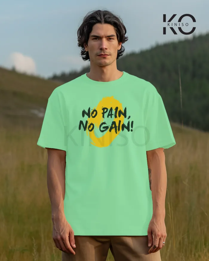 T shirt gym with No Pain No Gain Design printed for men - Image 4