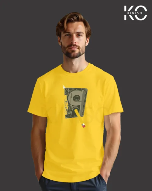 Nostalgic Casette with Pencil Yellow