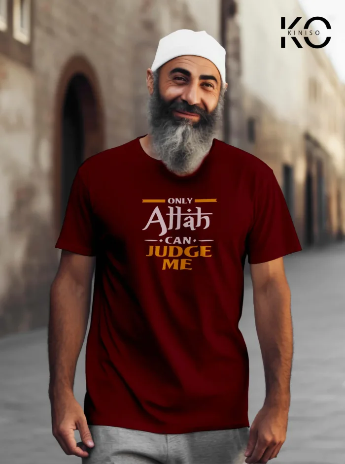 Islamic T-shirt - Only Allah Can Judge Me - Modest Men's Crew Neck Half Sleeve tshirt in BD - Image 5