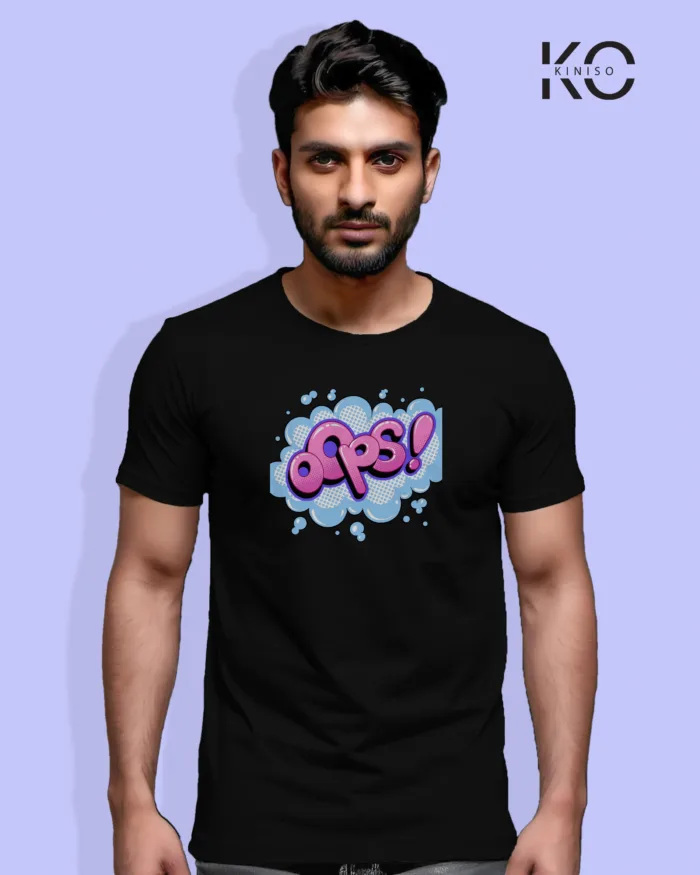 Comic T-Shirts - OOPS Graphic Printed - for Men