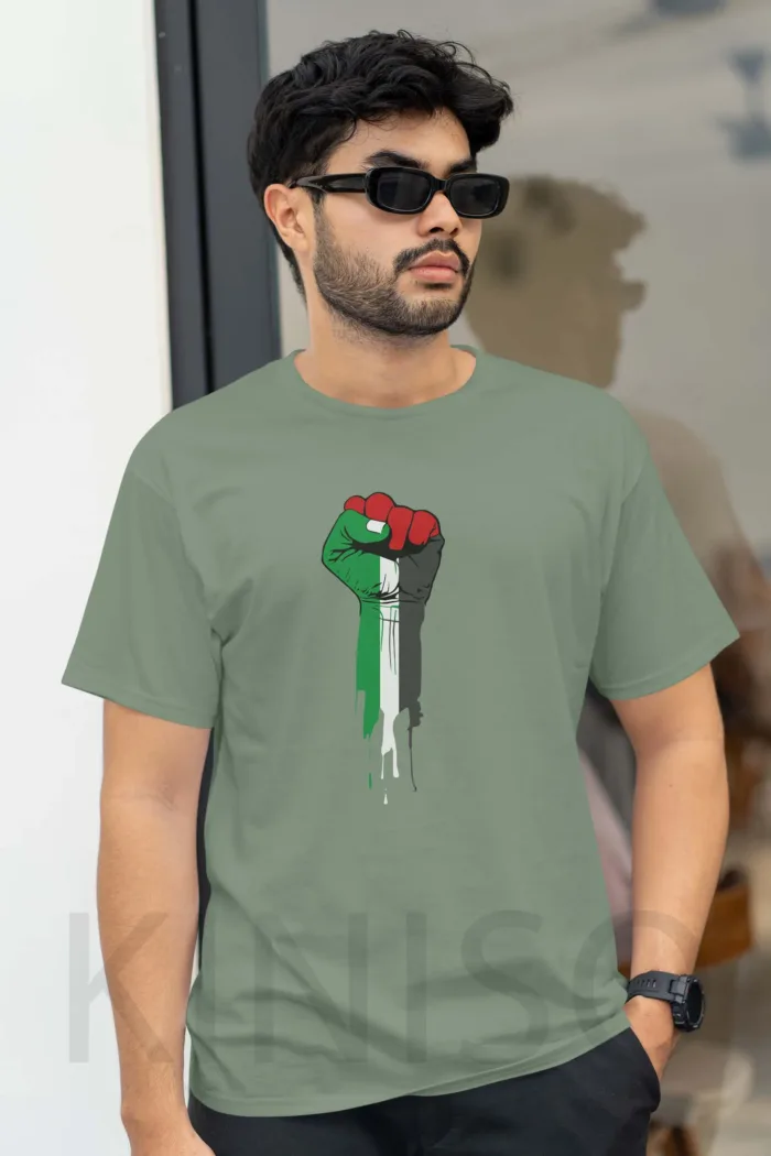 Islamic T-shirt - Palestine - Modest Men's Crew Neck Half Sleeve tshirt in BD - Image 5