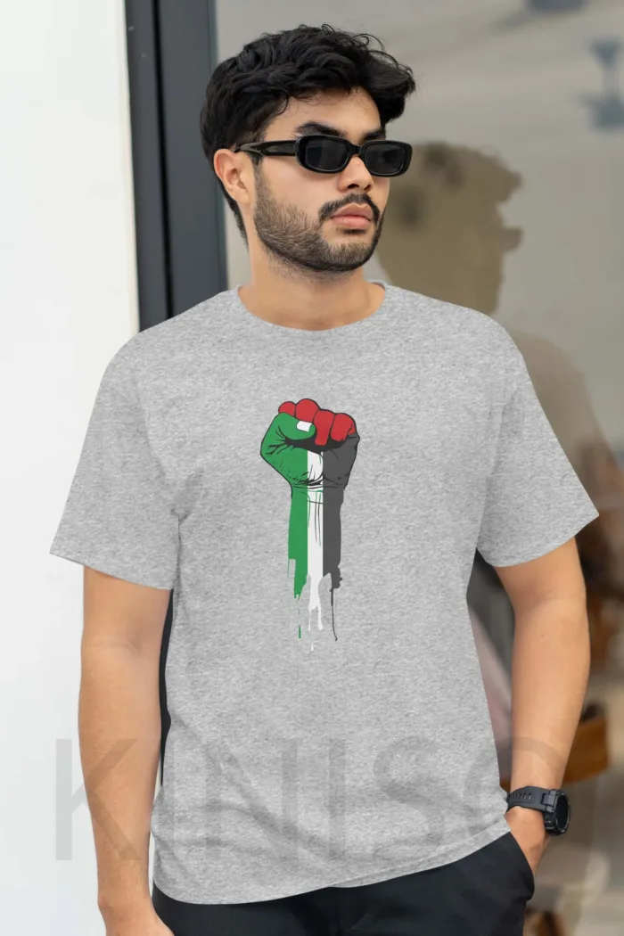 Islamic T-shirt - Palestine - Modest Men's Crew Neck Half Sleeve tshirt in BD - Image 4