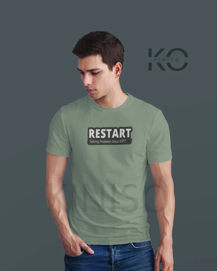 Engineer Tees - "Restart Solving the Problems Since 1977" - Geeky Guy's Crew Neck Half Sleeve Tee Shirt in BD - Image 4